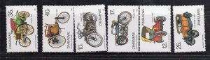 ZIMBABWE #535-540 1986 MOTORING CENTENARY MINT VF NH O.G