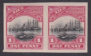 NIUE 1920 1d Imperf proof pair in issued colours on gummed paper...........29143