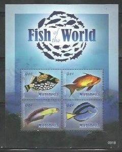 MICRONESIA - 2009 - Fish of the World - Perf 4v Sheet - Mint Never Hinged