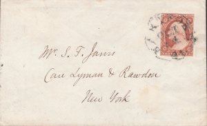 KAPPYSSTAMPS 2959 US COVER SCOTT 10 DEEP ORANGE BRWN HARTFORD CT - NY NY