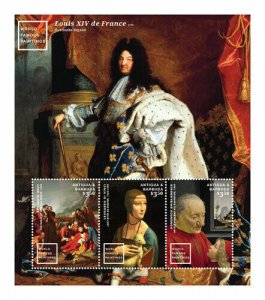 Antigua 2015 - World Famous Paintings Art - Sheet of 3 Stamps Scott #3320 - MNH