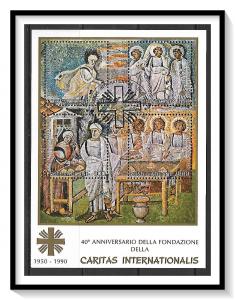 Vatican City #857 Caritas Anniversary Souvenir Sheet FD Cancel