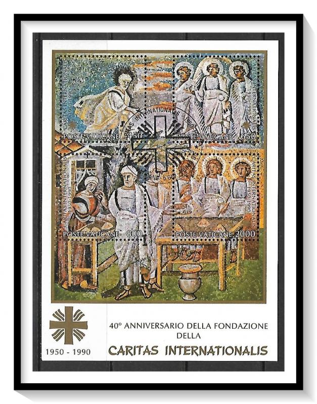 Vatican City #857 Caritas Anniversary Souvenir Sheet FD Cancel