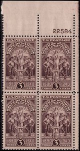 US #897 WYOMING MNH UR PLATE BLOCK #22584 DURLAND $2.00