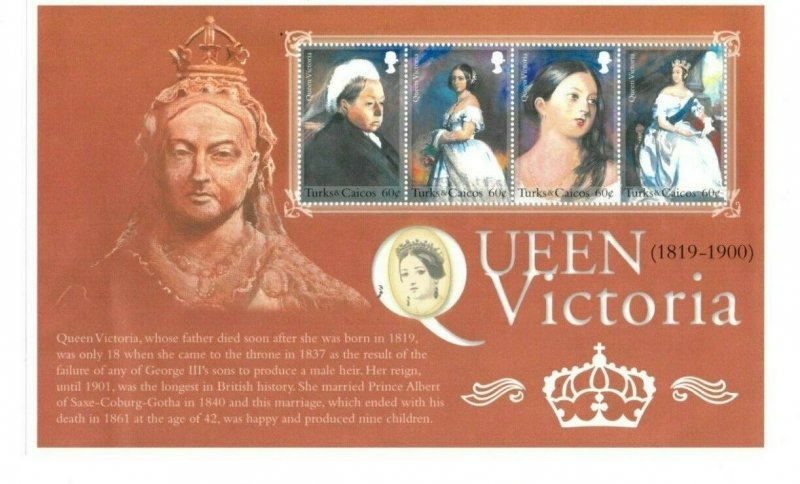 Turks and Caicos - 2001 - Queen Victoria - Sheet of 4 Stamps - Scott #1347 - MNH