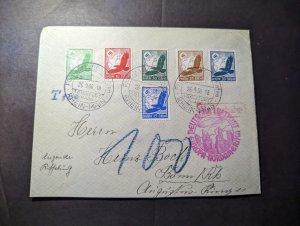 1936 Germany LZ 129 Hindenburg Zeppelin Cover Frankfurt to Bonn Rhineland