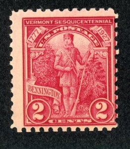 US 643 MH 1927 2c carmine rose Vermont