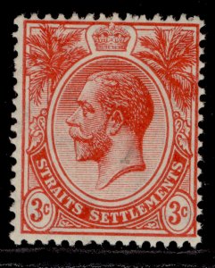 MALAYSIA - Straits Settlements GV SG196, 3c red, LH MINT.