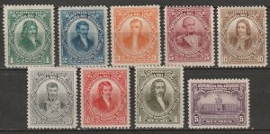 Ecuador 1909 Sc 181-9 set MH* some disturbed gum