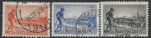 Australia 142-44  1934  set 3  VF Used  (perf 10 1/2)