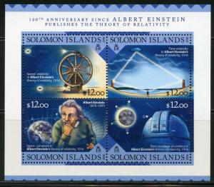 SOLOMON ISLANDS 2016 100th ANN OF THE THEORY OF RELATIVITY EINSTEIN SHT MINT NH