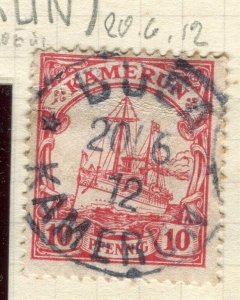 GERMAN COLONIES KAMERUN; 1900s Yacht type used POSTMARK value , Buea