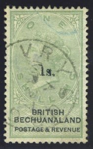 Bechuanaland 1888 QV 1s on 1s green & black very fine used. SG 28. Sc 28.