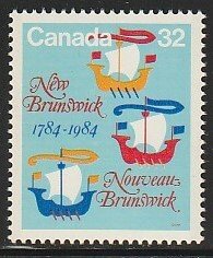 1984 Canada - Sc 1014 - MNH VF - 1 single - New Brunswick Bicentennial