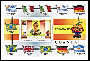 Uganda 331, MNH, World Cup Football 1982 Championship souvenir sheet