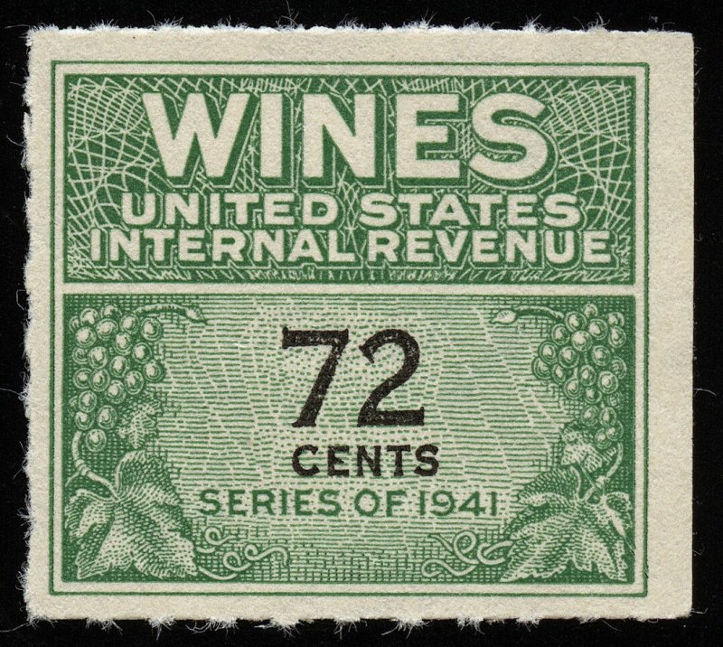 01688 U.S. Revenue Scott RE141 72-cent wine stamp mint