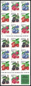 PCBstamps   US #3294/3297b Bk Pane $6.60(5x4x33c) Berries, B44444, MNH, (4)