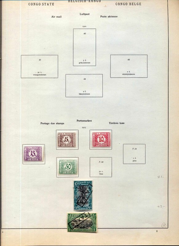 Belgium Congo 1886/1928 M&U on Old Pages(85+Items)NS 79