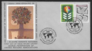 UN Vienna 12-13 35th UN WFUNA Cachet FDC First Day Cover