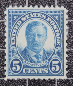 Scott 637 5 Cents Rosevelt Nice Stamp OG MH SCV $1.90