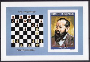 Madagascar 1996 CHESS -W.Steinitz Souvenir Sheet (1) IMPERFORATED    Mi #1809B