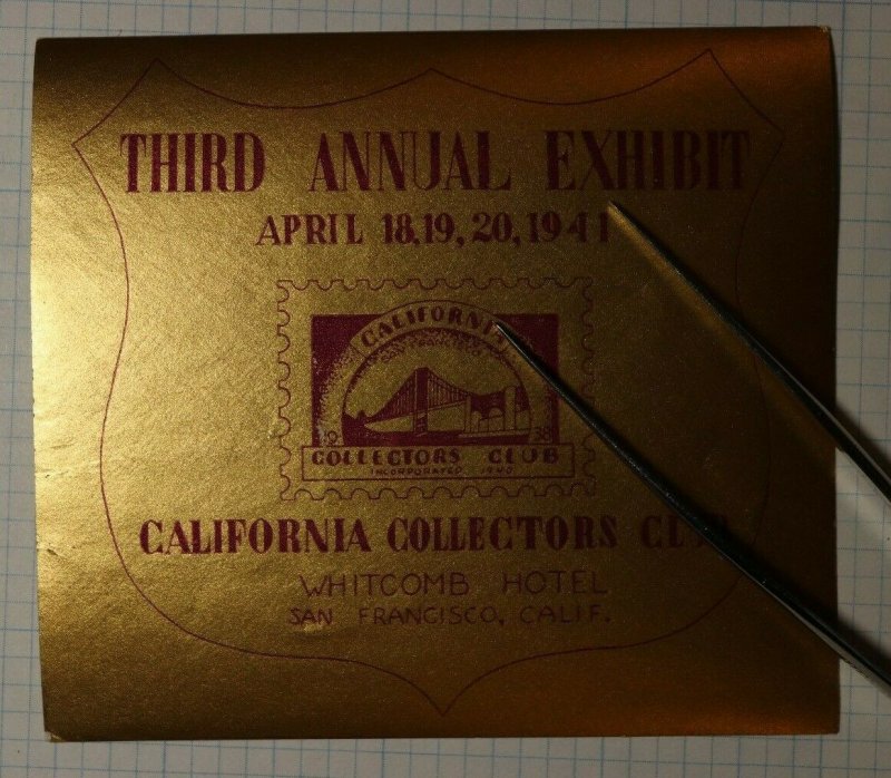 CCC Annual Exhibit Hotel Whitcomb San Francisco CA 1941 Philatelic Souvenir Ad