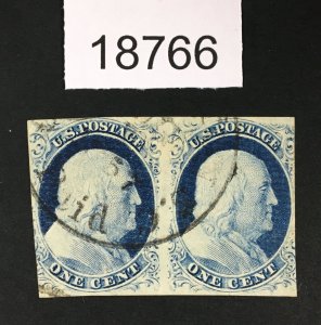 MOMEN: US STAMPS # 9 PAIR POS.31-32L1L USED LOT #18766