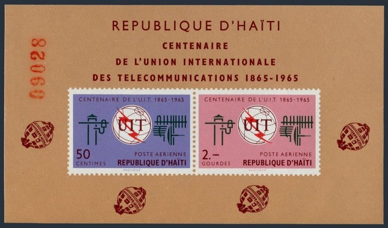 Haiti 526-528,C242-C245,C245a,MNH.Michel 826-832,Bl.31. ITU-100,1965.Equipment.
