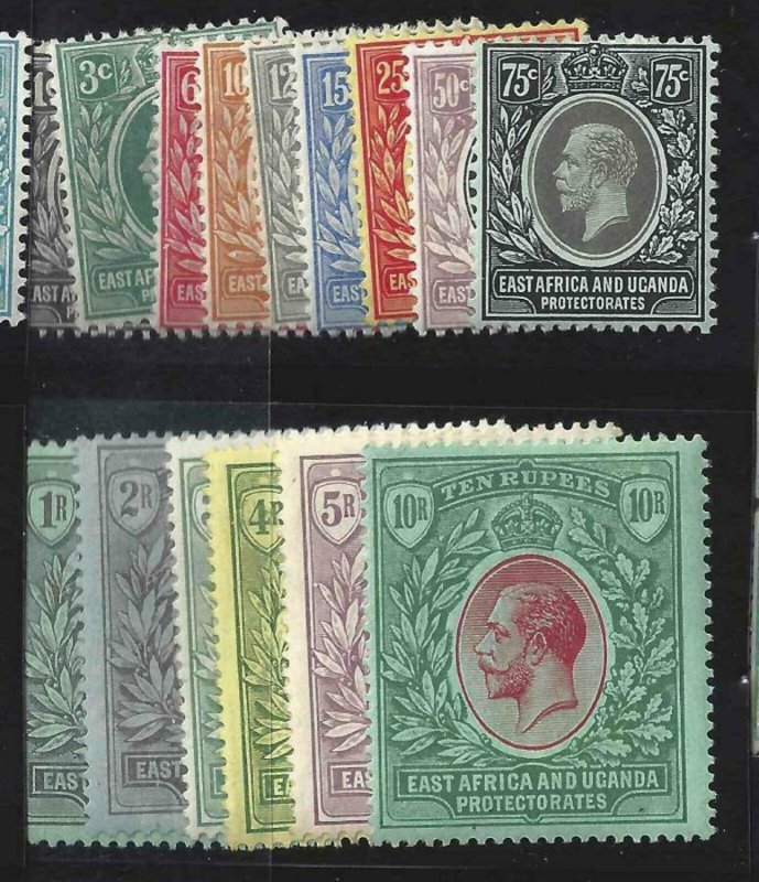 East Africa Uganda 1912-1918 SC 40-54 MLH Set 