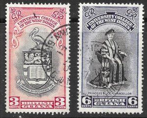 British Guiana Scott 250-251 Used University Set of 1951