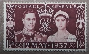 GB #234 1½d Coronation of King George VI & Queen Elizabeth USED (1937)