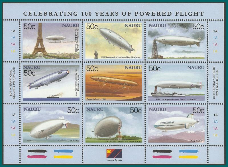 Nauru 2003 Powered Flight, Sheetlet, MNH 518,SG570a