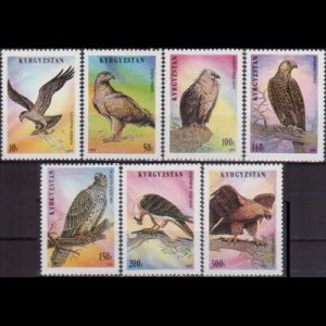 KYRGYZSTAN 1995 - Scott# 80-6 Birds of Prey Set of 7 NH