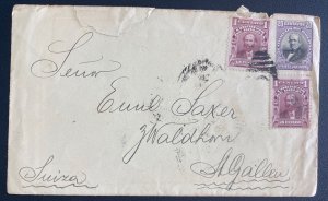 1907 La Paz Bolivia Postal Stationery Uprated Cover To St Gallen Switzerland