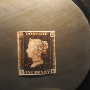 GB 1 1840 penny black 4 margin VF