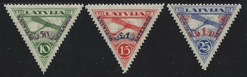 Latvia 1931 Latvian Home Guards Airmail set Sc# CB3-5 NH 