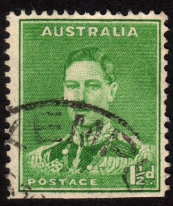 1941, Australia 1 1/2p, Used, Sc 181B