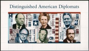 Distinguished American Diplomats Sheet of Six 39 Cent Postage Stamps Scott 4076