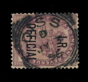 GB - 1896 - SG O3 1d I.R. OFFICIAL CANCELLED DISS SQUARED CIRCLE DATE STAMP