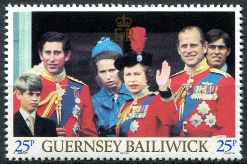 Guernsey  Sc#226 MNH, 25p multi, Royal Wedding of Prince Charles and Lady Dia...
