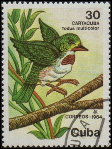 Cuba 2741 - Used - 30c Cuban Tody (1984) (cv $0.95)