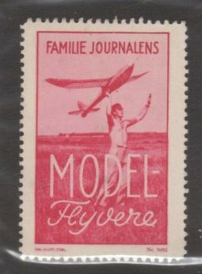 Denmark-  Family Journal Magazine Advertising Stamp featuring Model Airplane NG