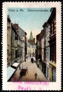 Vintage Germany Poster Stamp Cologne a. Rh. Salomonstrasse