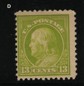 1919 Sc 513 MNH 13c apple green Sc CV $21  D