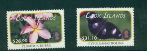 Cook Islands 2011 high value Flower definitive set #1388-89 MNH CV $92.50