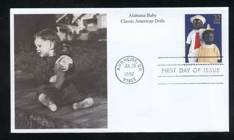 US 3151a Classic American Dolls - Alabama Baby UA Mystic cachet FDC