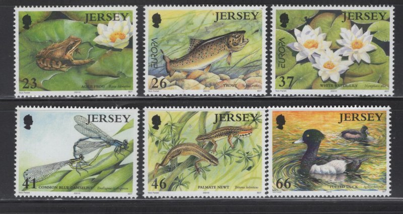 JERSEY 989-994  MNH POND LIFE SET 2001