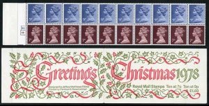 FX1 Christmas 1978 1 Pound 60p Booklet Complete Cylinder B3/B8 No Dot