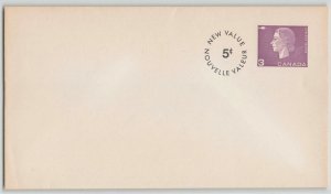 Canada 5c on 3c NEW VALUE Cameo Postal Stationery Cover Unused (Webb 91B)