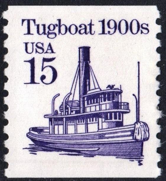 SC#2260 15¢ Tugboat Coil Single (1988) MNH